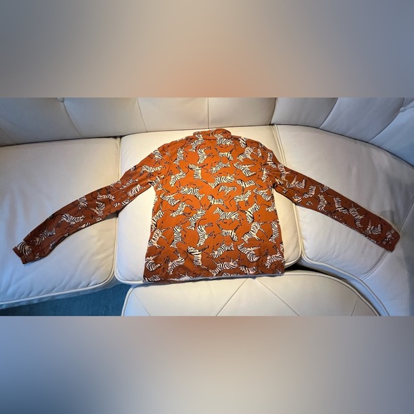 Anthropologie Maeve Zebra Print Top in Rust - Picture 2 of 7
